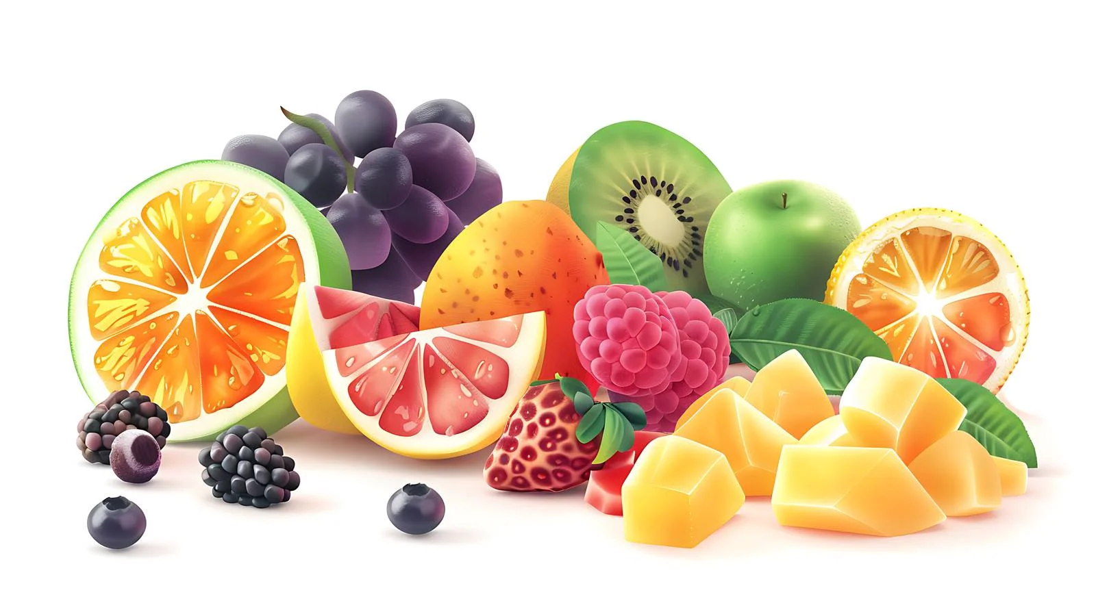 Assorted Sweet Fruits Display at Market — free download from Dotvec