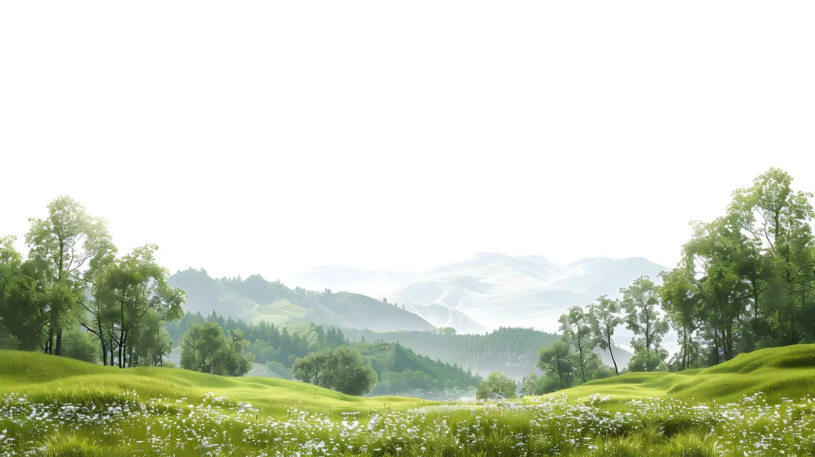 Scenic View of Grass Field and Forest Hills – free ecology image from Dotvec