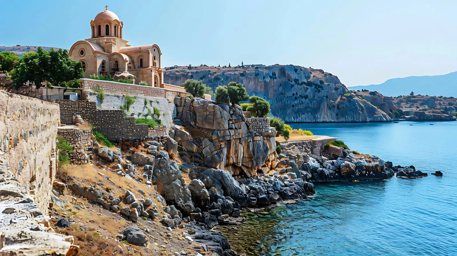 Greek Orthodox Monastery Agia Triada View — free download from Dotvec