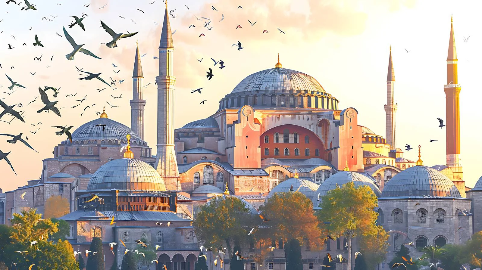 Enchanting Sunset Over Hagia Sophia Mosque — free download from Dotvec