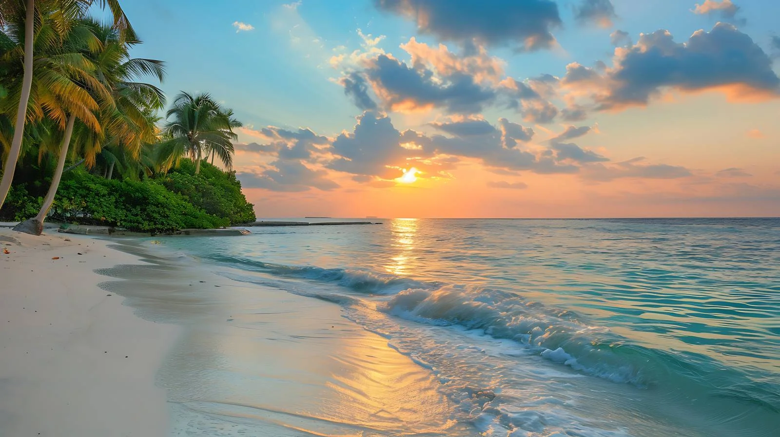 Serene Tropical Beach Sunset View — free download from Dotvec
