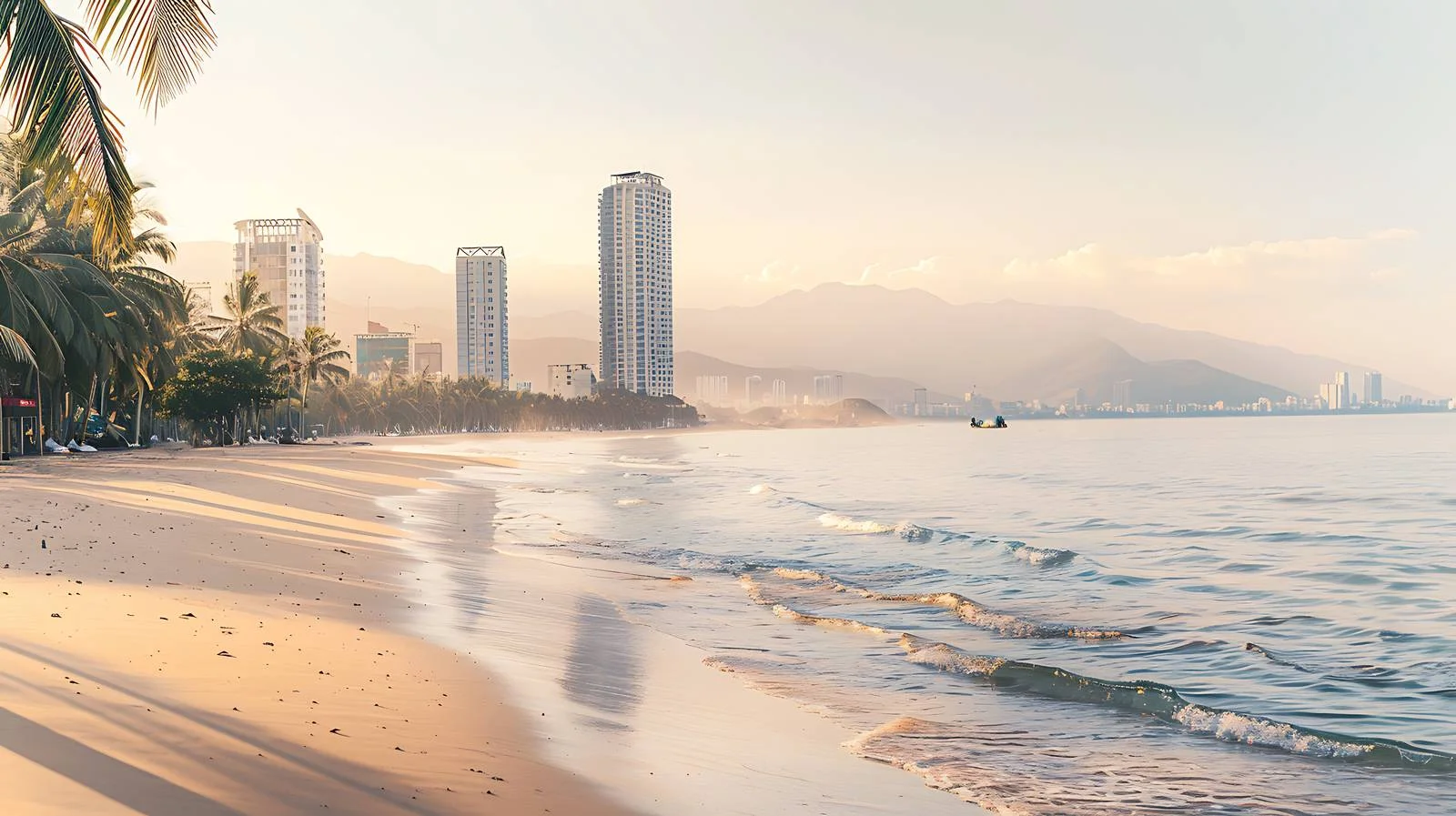 Panoramic View of Nha Trang Beach and Urban Skyline in Vietnam — free download from Dotvec