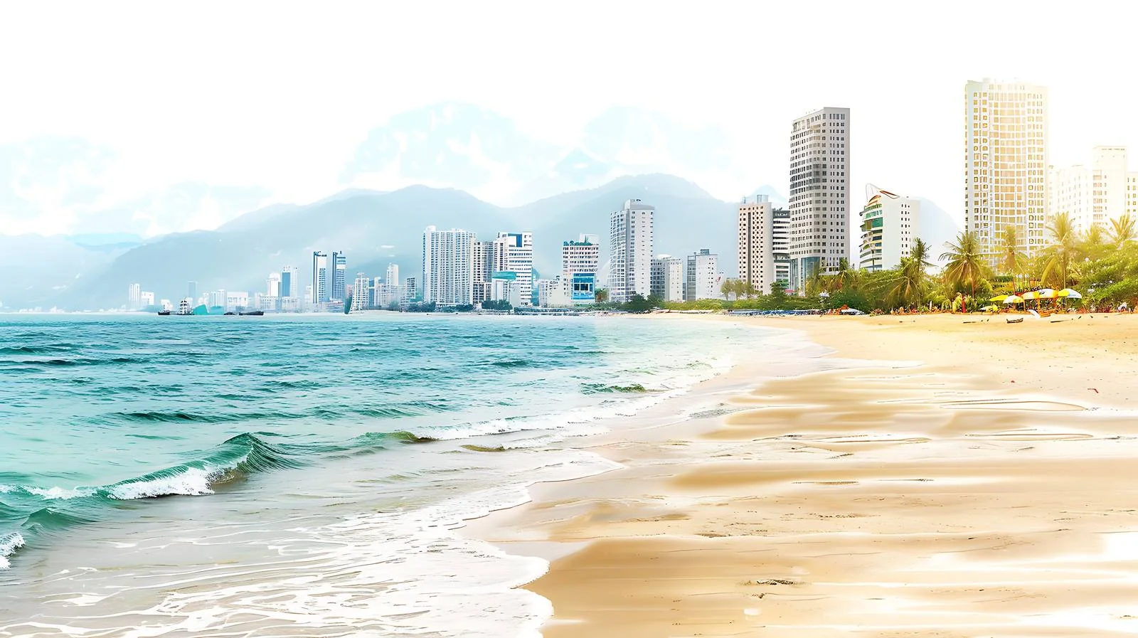 Nha Trang Coastline and Urban Skyline — free download from Dotvec