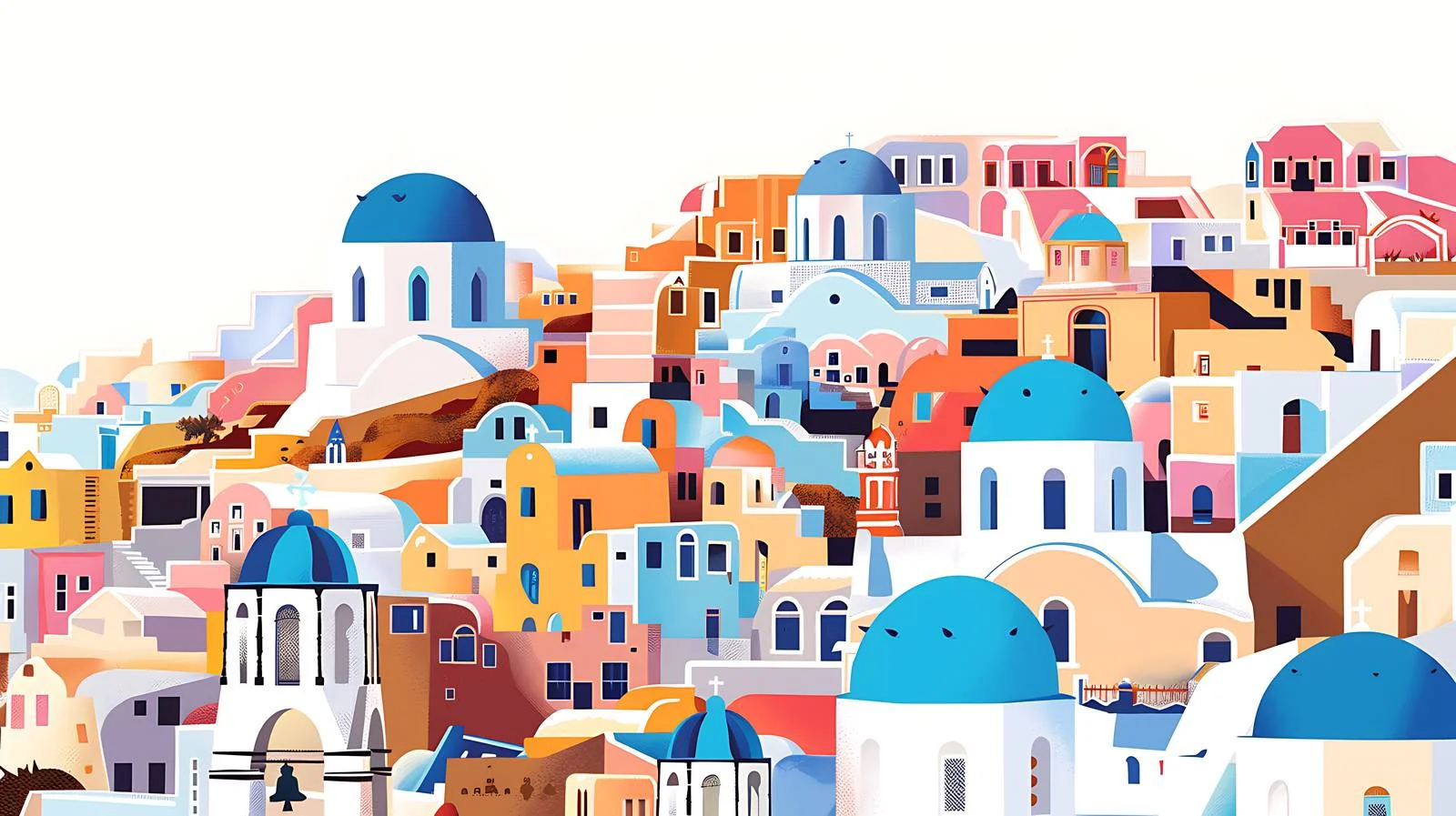 Scenic Oia Town Overview — free download from Dotvec