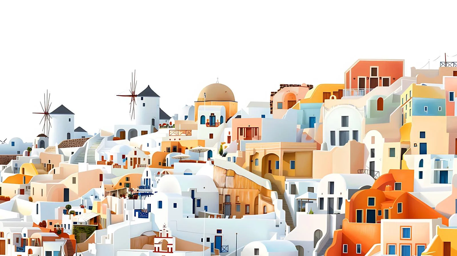 Scenic Oia Santorini Island View — free download from Dotvec