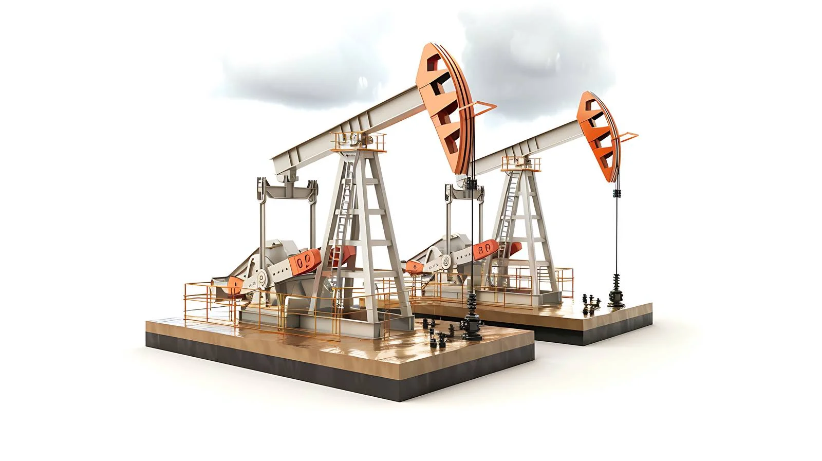 Rural oil field under cloudy sky — free download from Dotvec