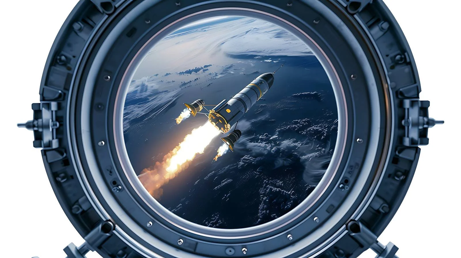 Starship Launch from Port — free download from Dotvec