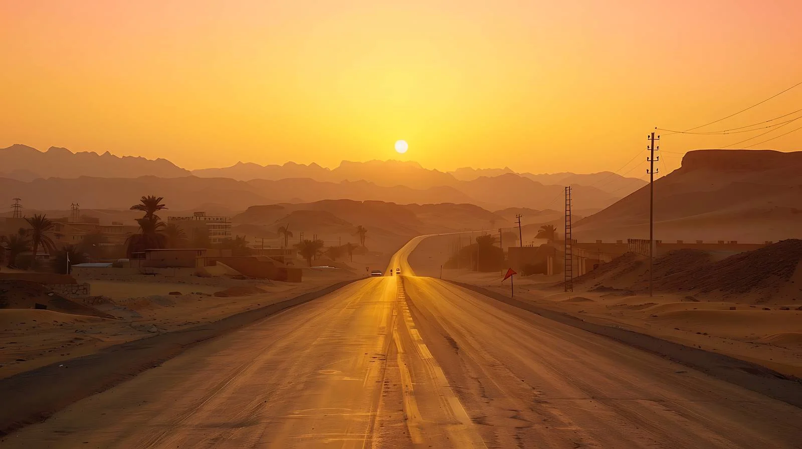 Sundown Roadscape in Egypt — free download from Dotvec