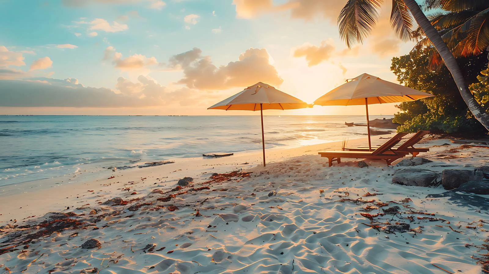 Tranquil Tropical Beach Sunset View — free download from Dotvec