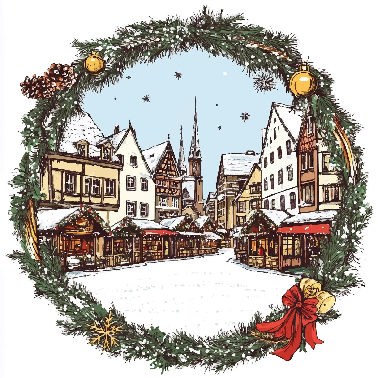 Vintage Christmas Frame Design in European Style — free download from Dotvec