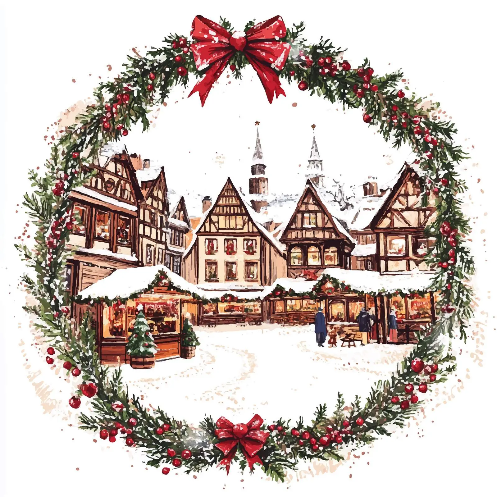 Vintage Christmas Frame Design Sketch — free download from Dotvec