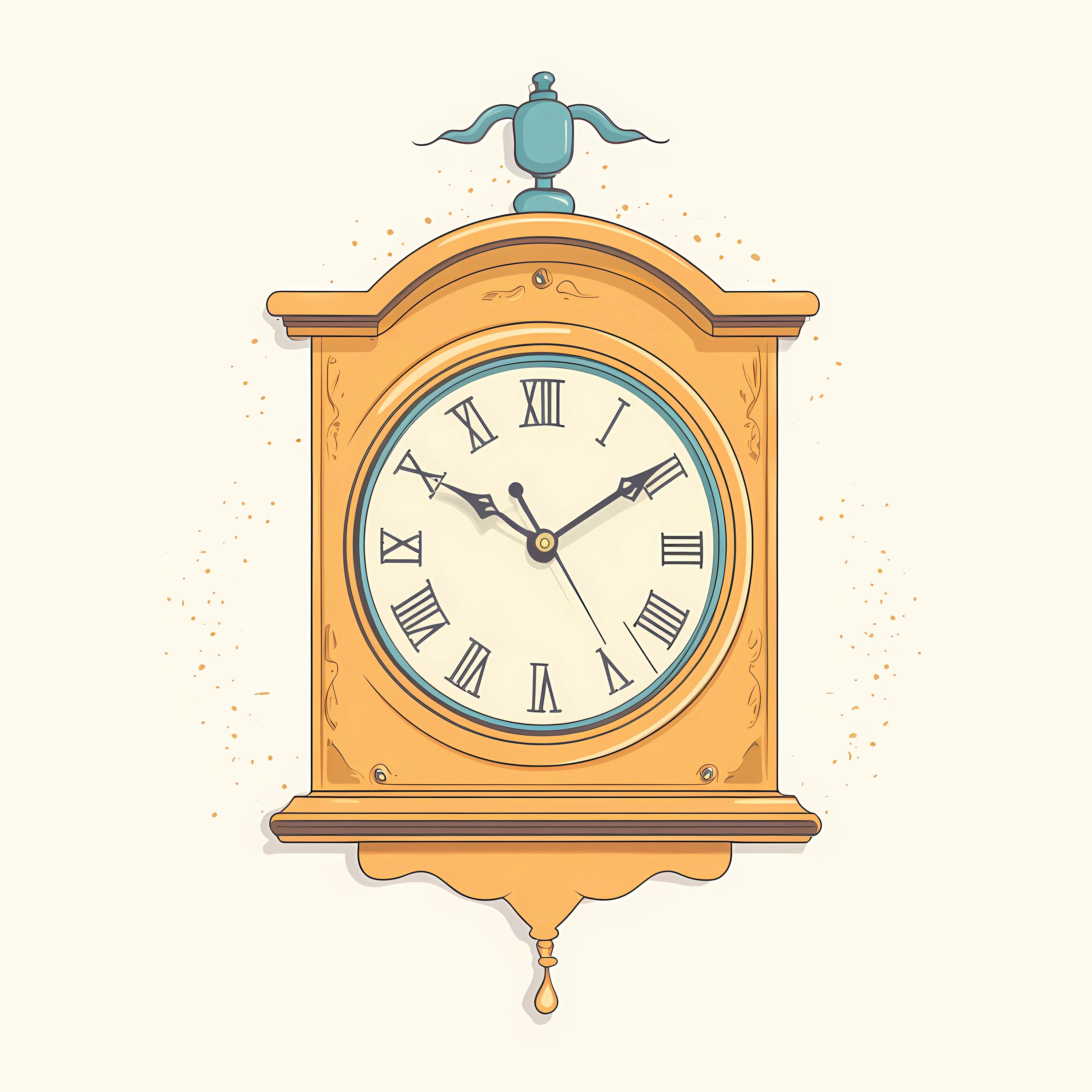 Vintage Cartoon Clock Flat Vector Illustration — free download from Dotvec