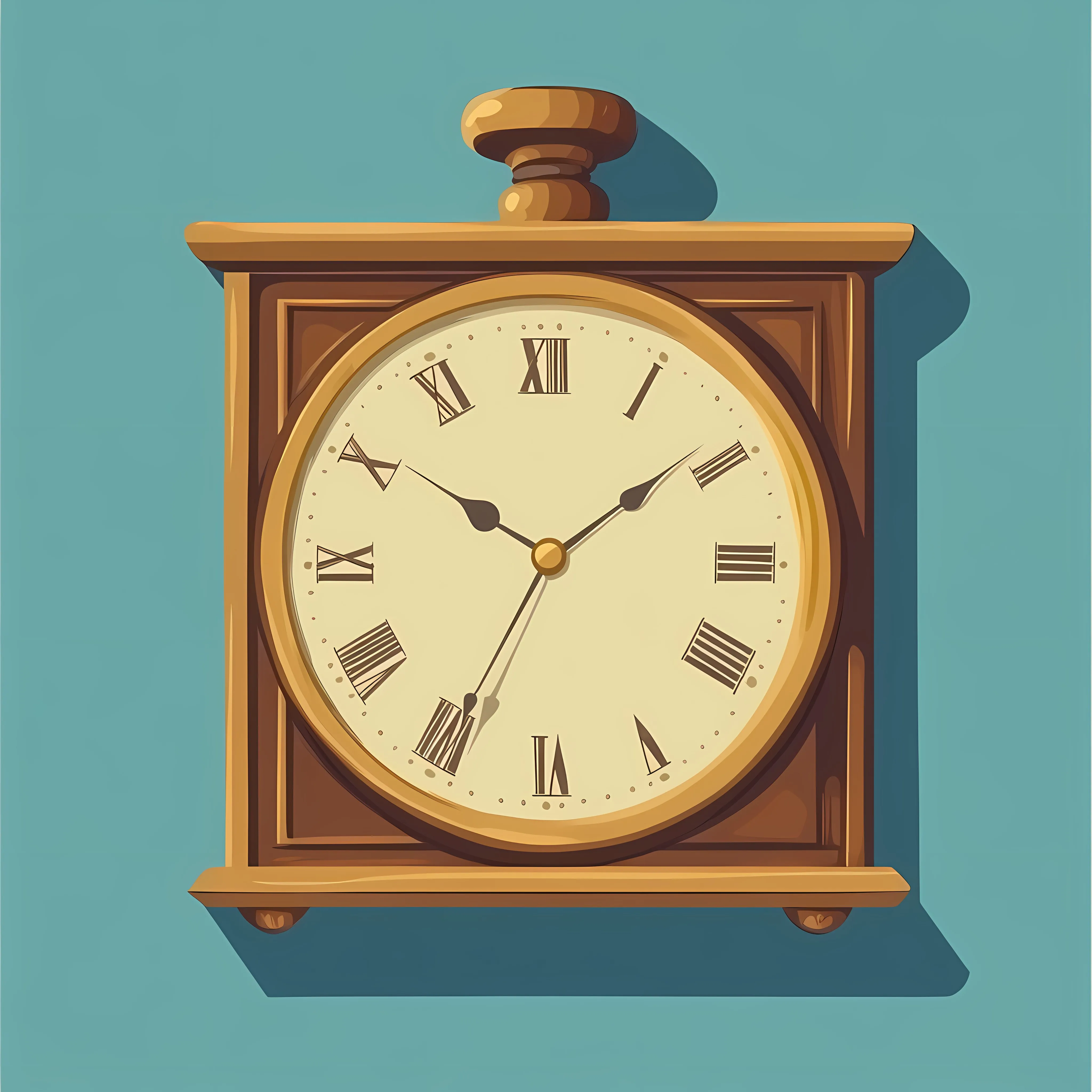Vintage Cartoon Clock Flat Vector Illustration — free download from Dotvec