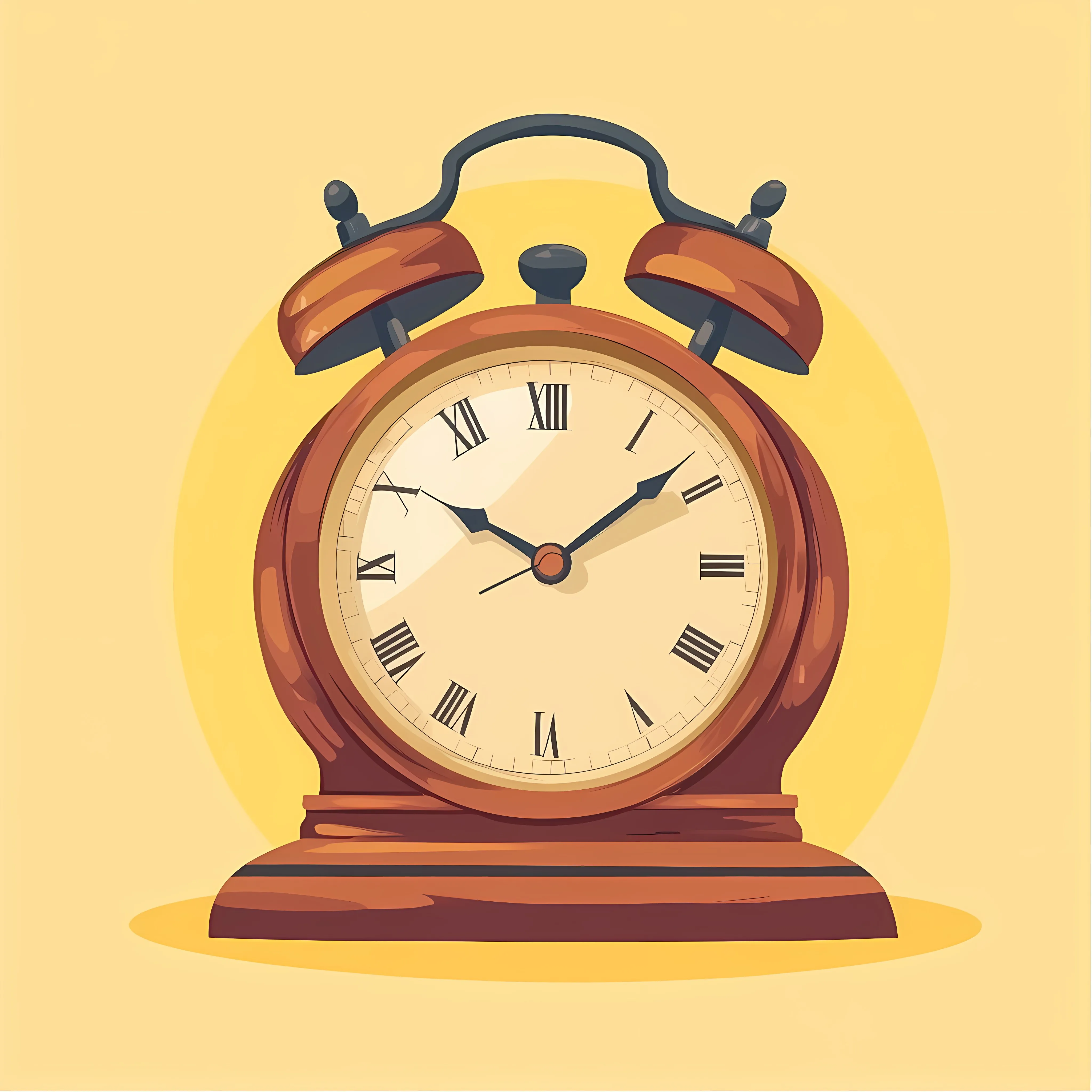 Vintage Cartoon Clock Flat Vector Illustration — free download from Dotvec