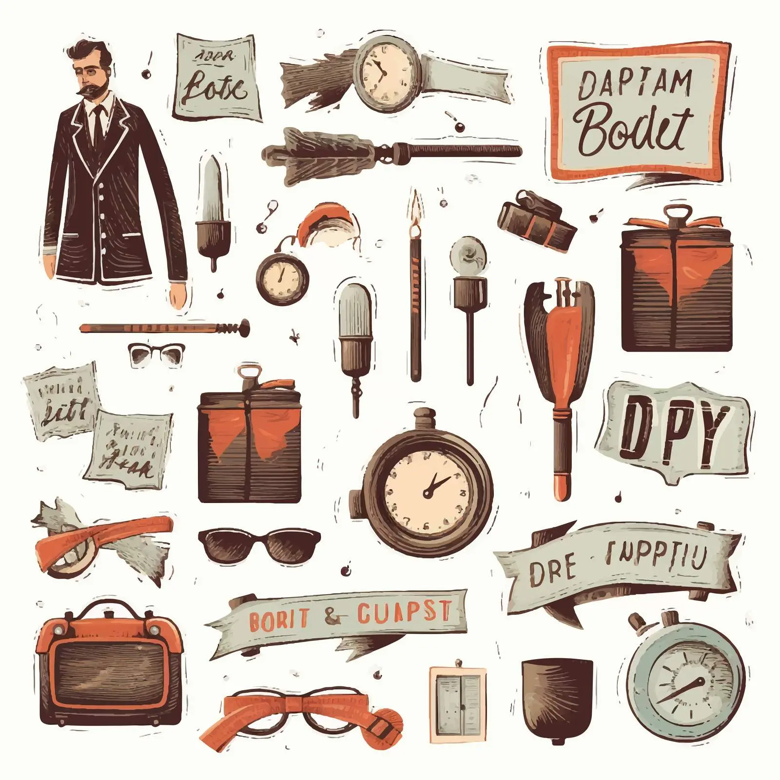 Vintage Father's Day Card Templates Collection — free download from Dotvec