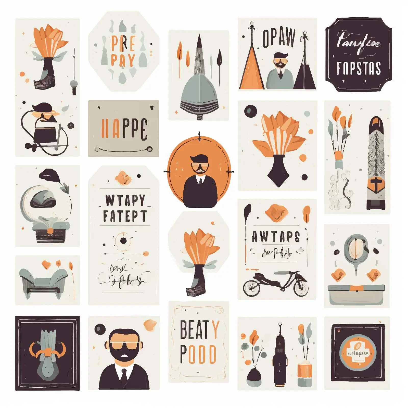 Vintage Father's Day Card Templates Collection — free download from Dotvec