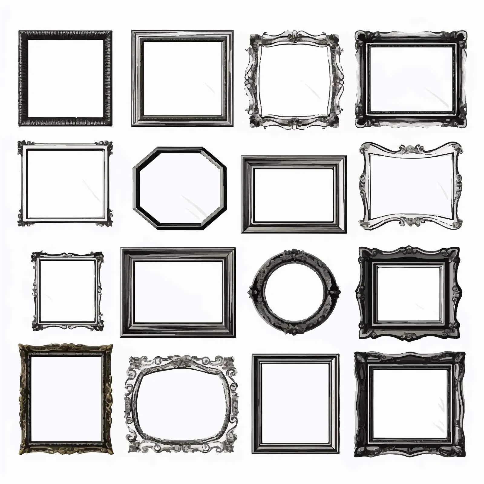 Vintage Frameworks Classic Clip Art Kit — free download from Dotvec