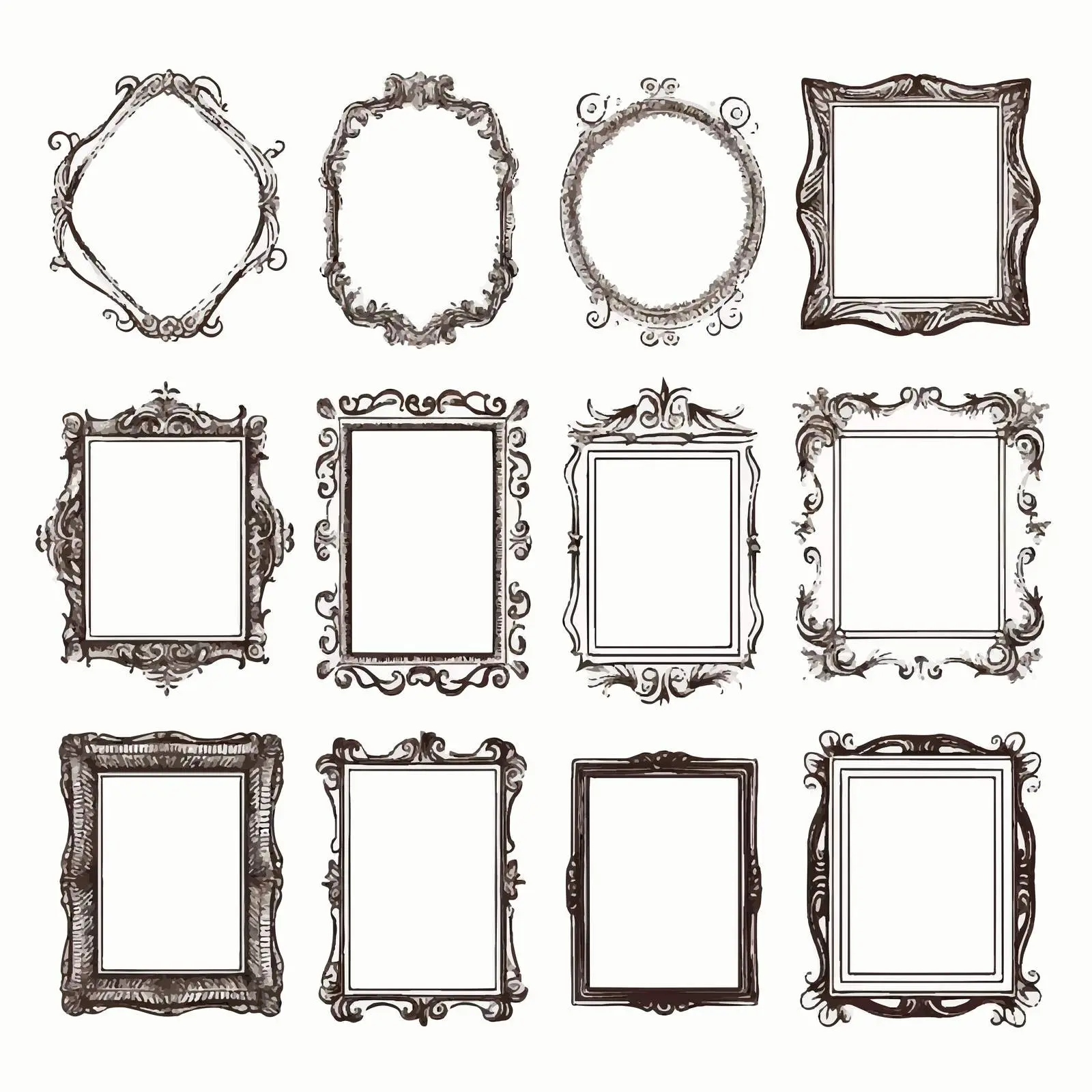 Vintage Cartoon Classic Clip Art Frameworks — free download from Dotvec