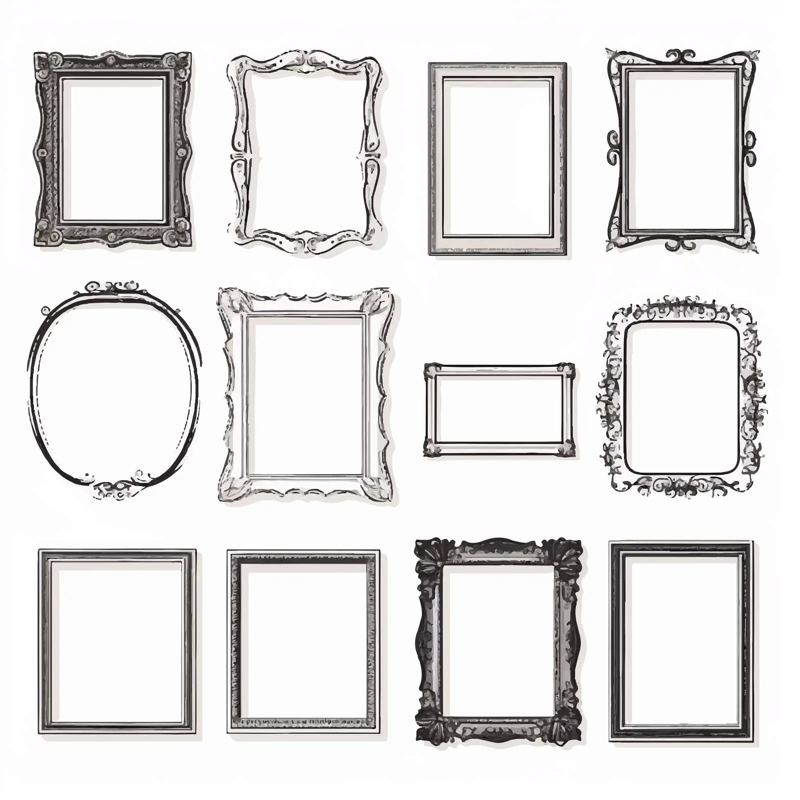 Classic Cartoon Vintage Frameworks Clip Art Kit — free download from Dotvec