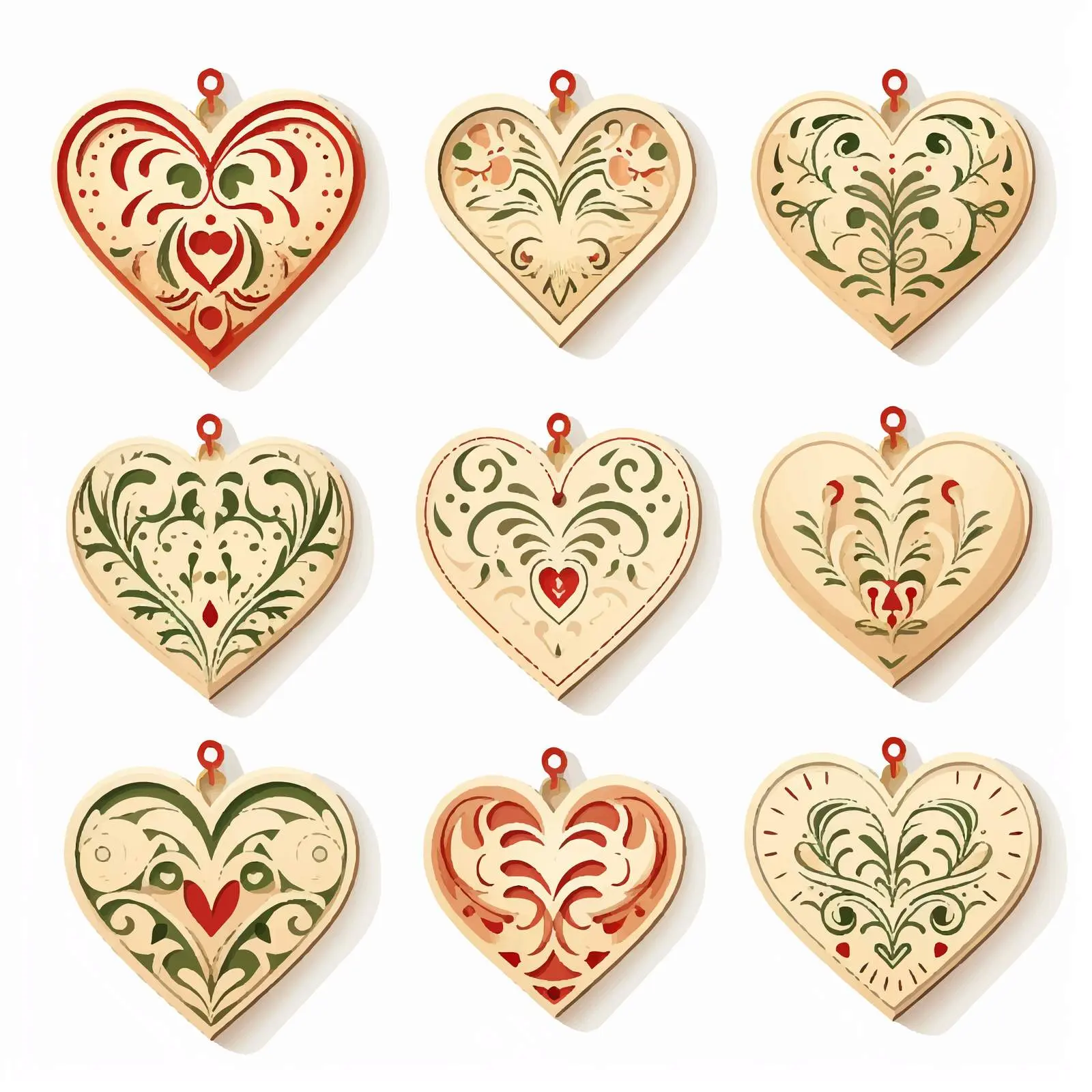 Vintage Ornate Hearts Vector Design – free abstract heart image from Dotvec