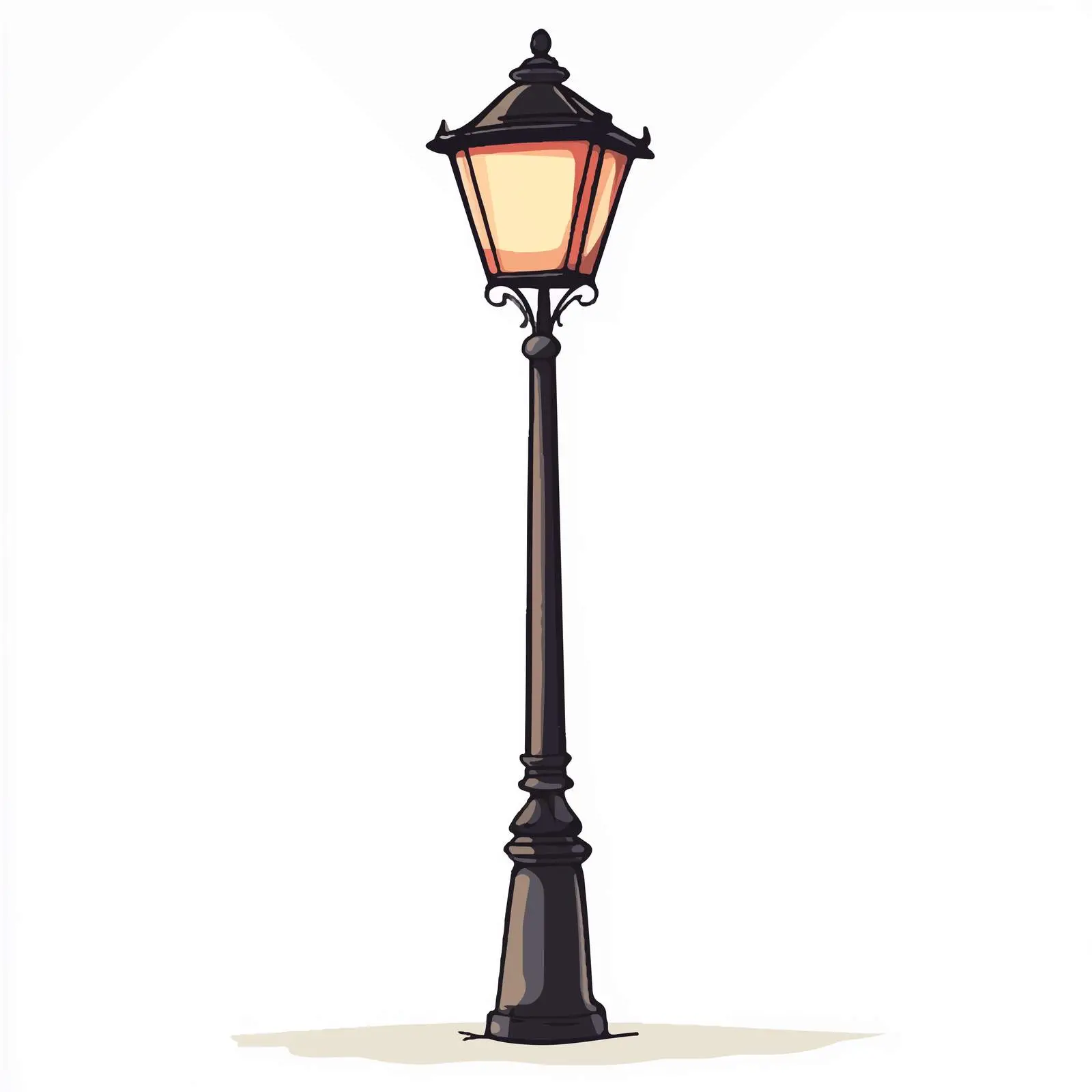 Vintage Hand-Drawn Cartoon Lamppost Illustration — free download from Dotvec