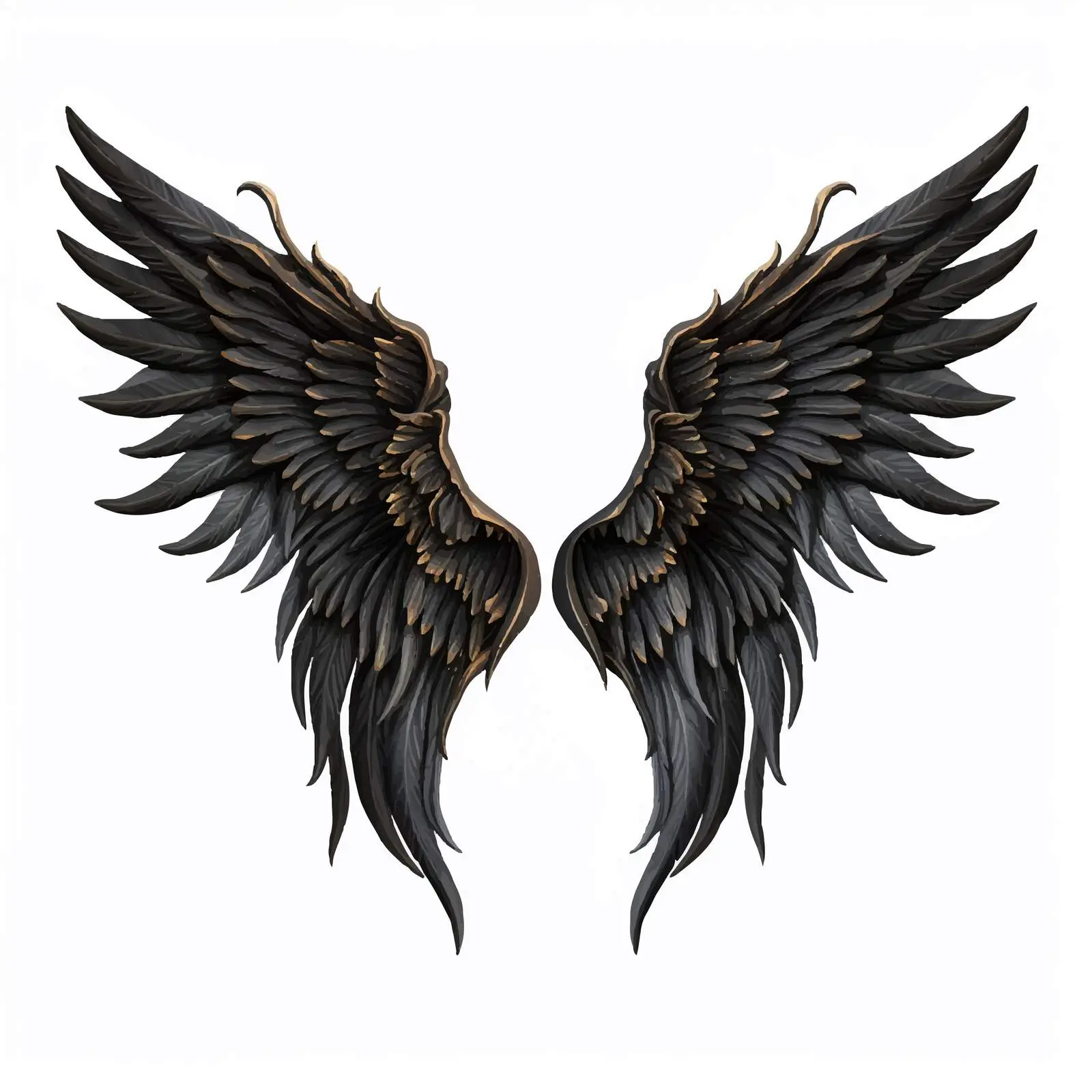 Vintage Fantasy Wooden Wings Vector Illustration – free isolated illustration image from Dotvec