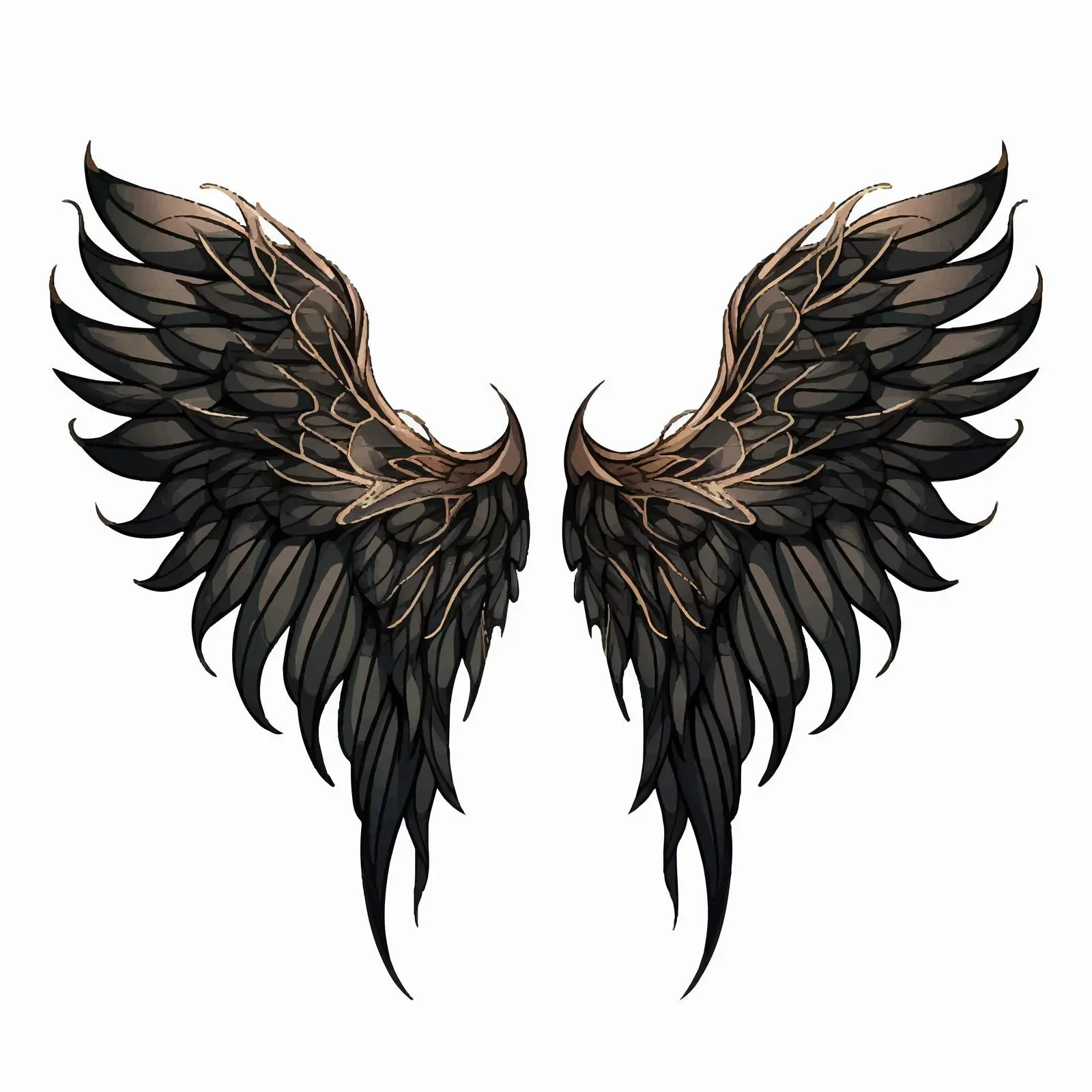 Vintage Fantasy Wooden Wings Vector Design — free download from Dotvec
