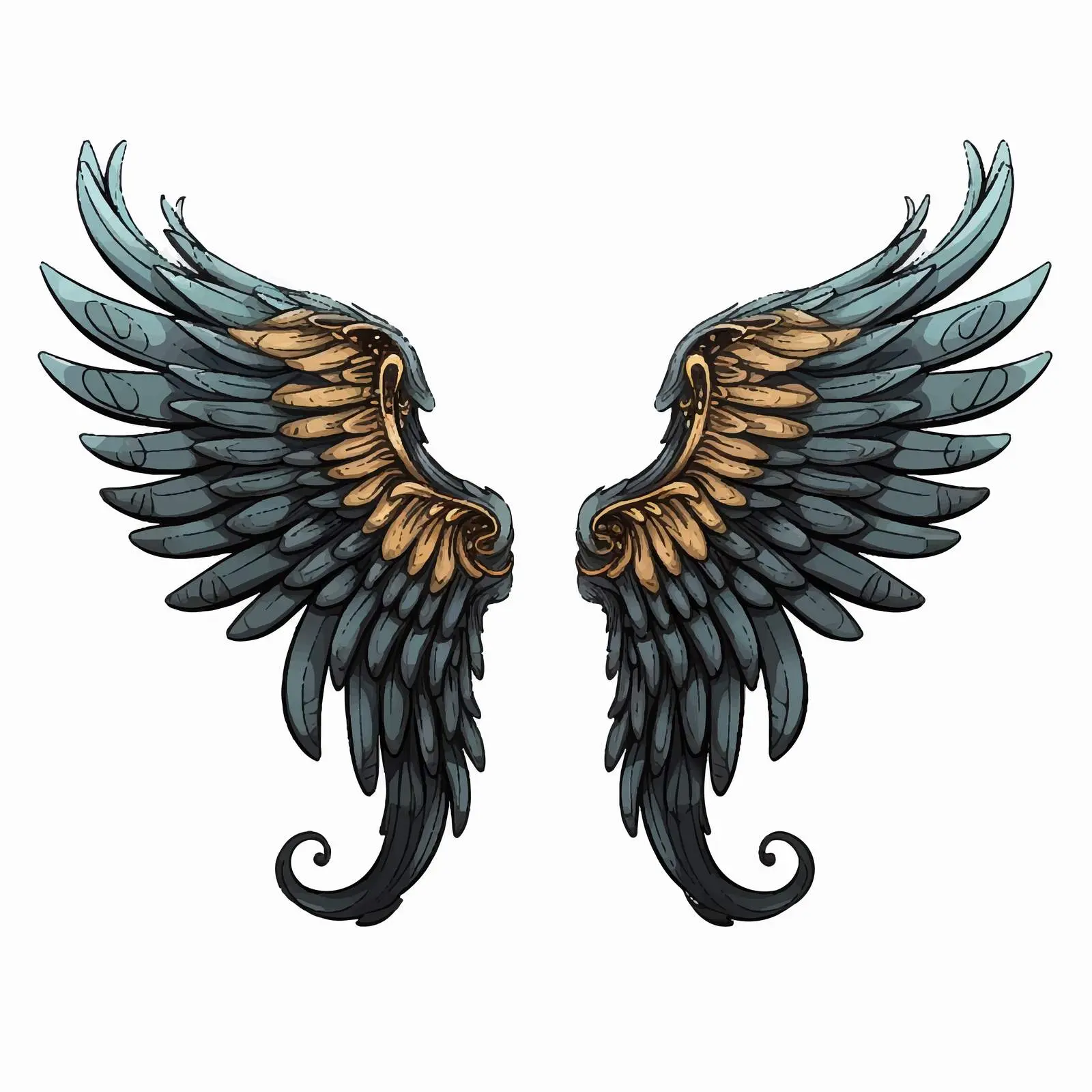 Vintage Fantasy Wooden Wings Kit Illustration – free cosplay image from Dotvec
