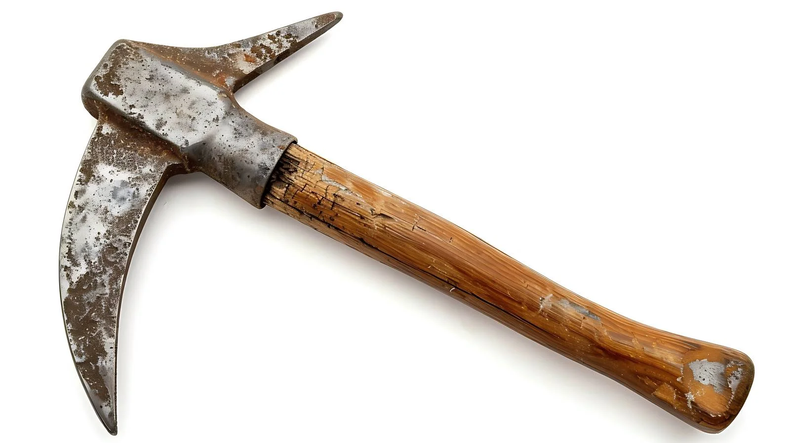 Vintage wooden handle pickaxe isolated on white — free download from Dotvec