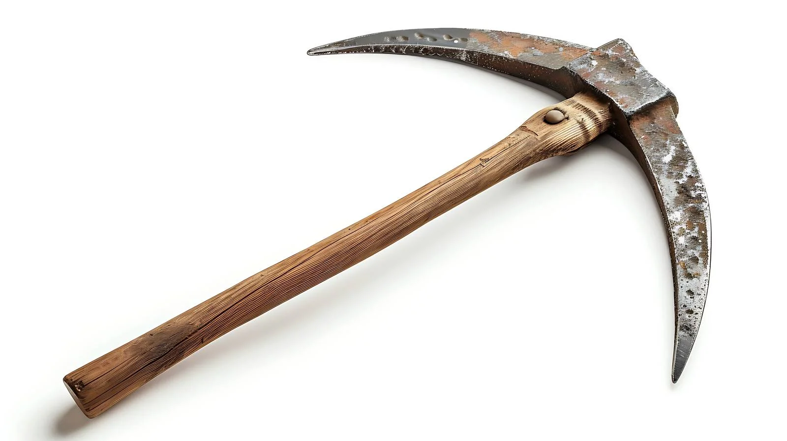 Classic Wooden-handled Pickaxe on White Background — free download from Dotvec