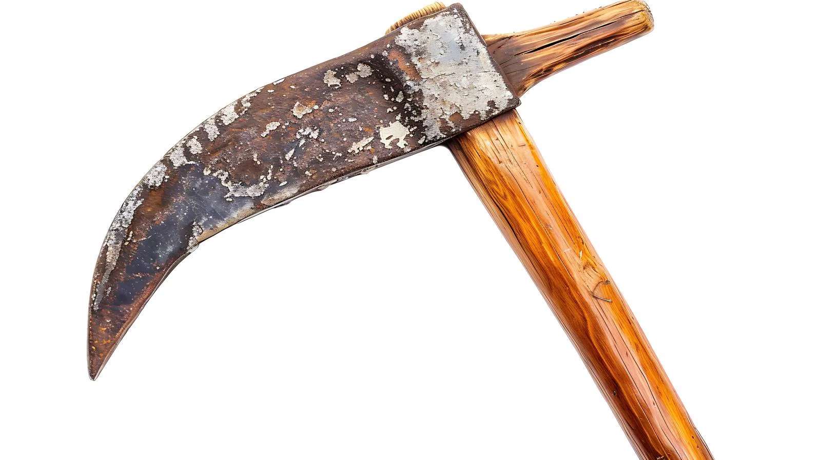 Antique pickaxe with timber grip on white — free download from Dotvec