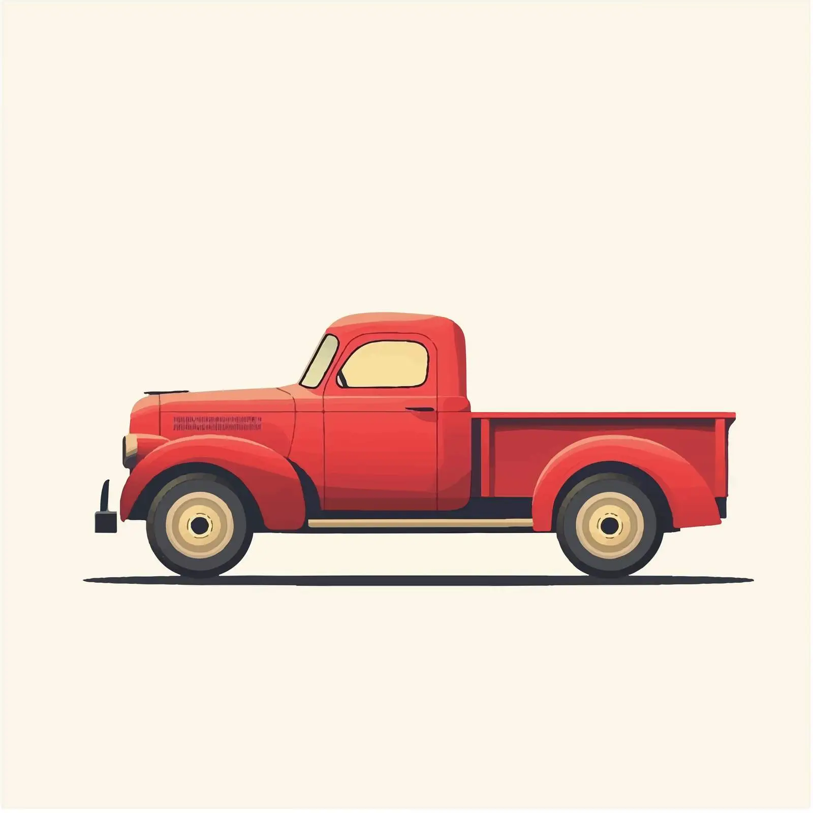 Vintage Pickup Truck Flat Vector Illustration — free download from Dotvec
