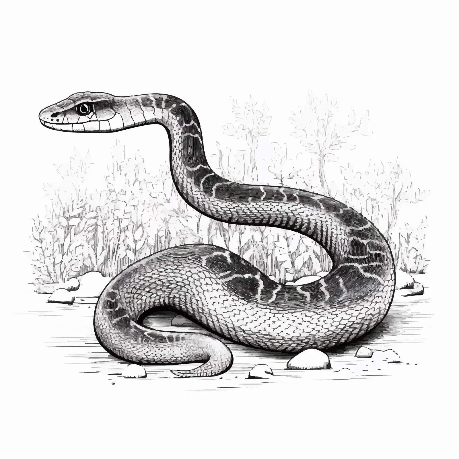Vintage Snake Engraving Hand Drawing Vector — free download from Dotvec