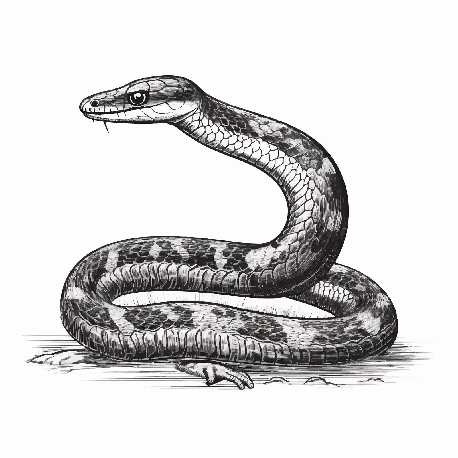 Vintage Snake Vector Engraving Illustration — free download from Dotvec