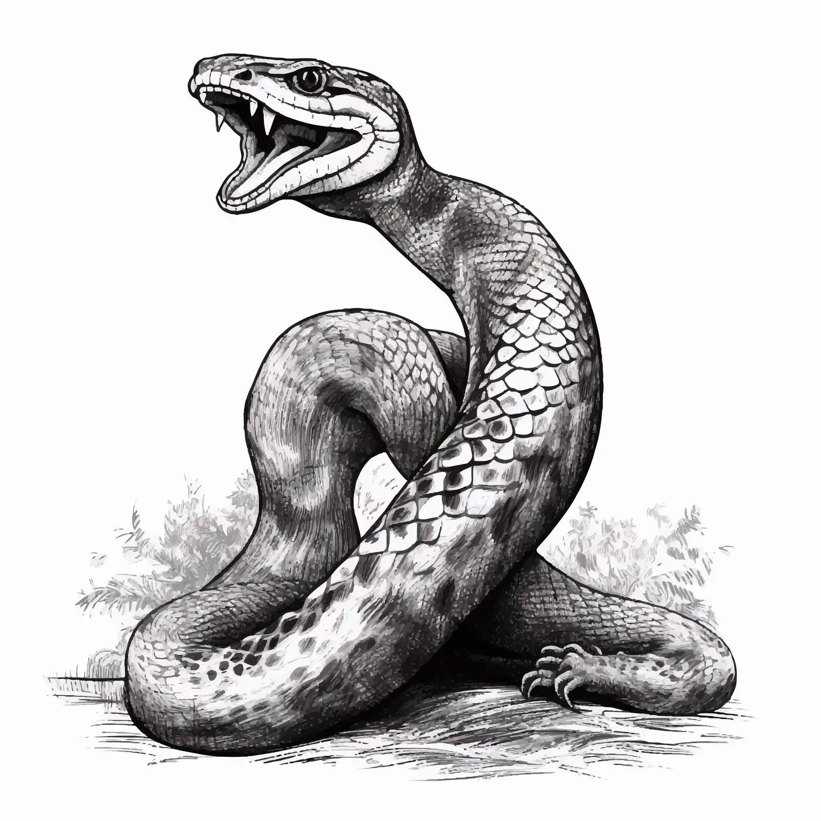 Vintage Snake Engraving Vector Illustration — free download from Dotvec