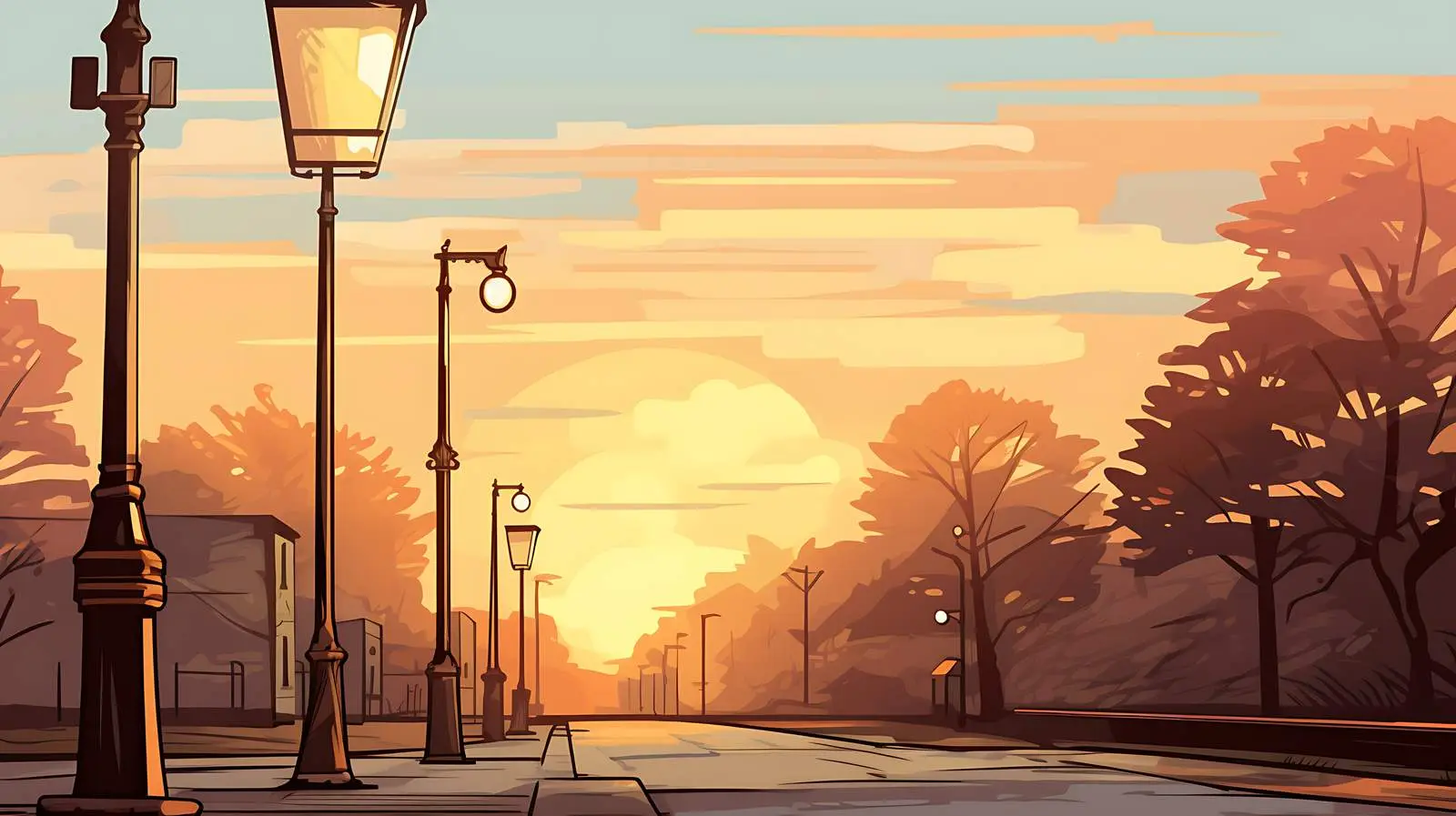 Vintage Streetlight on Urban Road — free download from Dotvec
