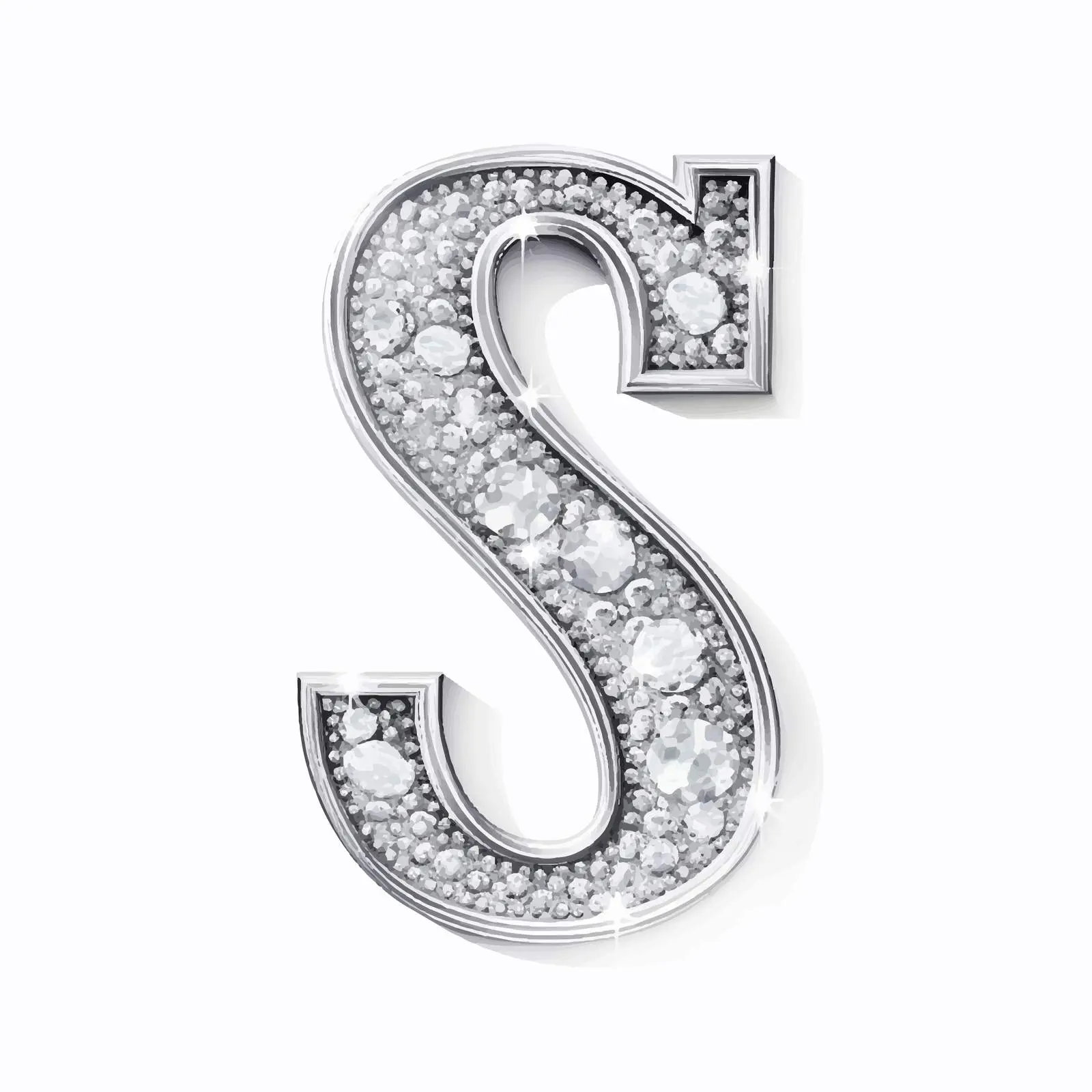 Vintage Western Silver Glitter Alphabet on White Background — free download from Dotvec