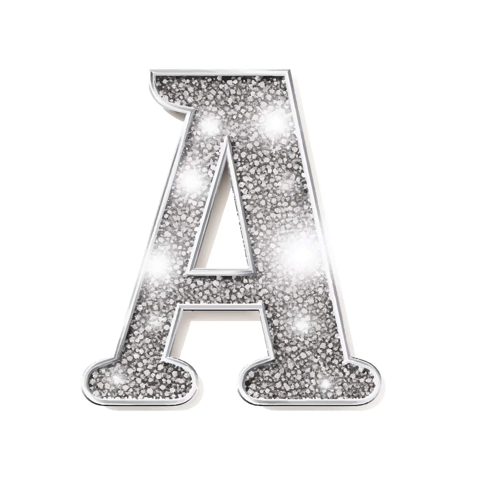 Vintage Western Glitter Silver Latin Alphabet Vectors – free creative lettering image from Dotvec