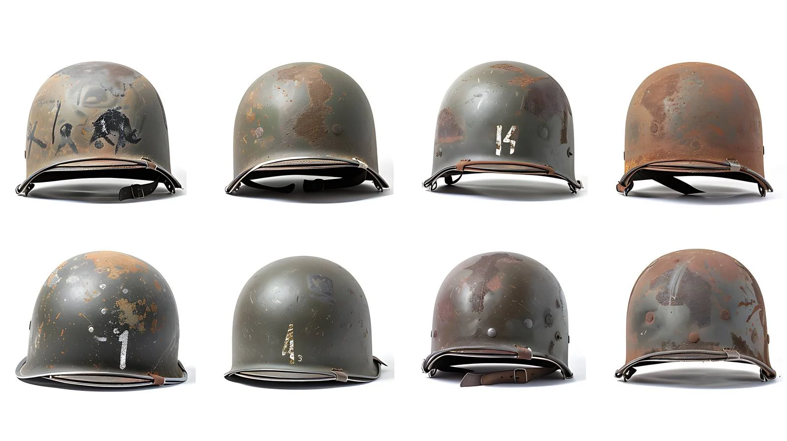 WWII US Army Helmets Displayed — free download from Dotvec