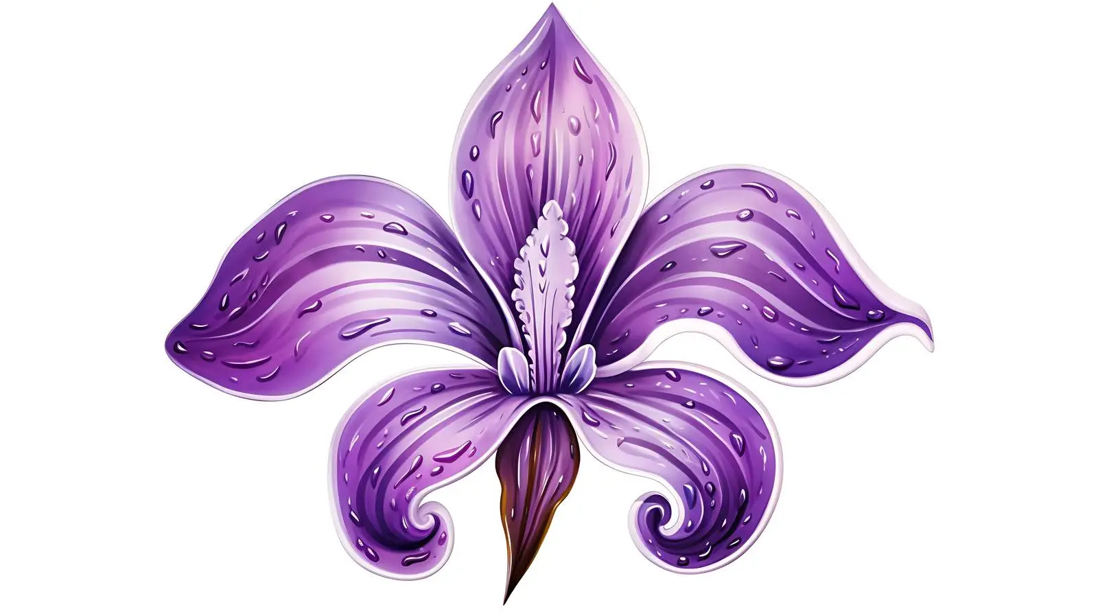 Violet Fleur-de-lis Flower on White Background — free download from Dotvec