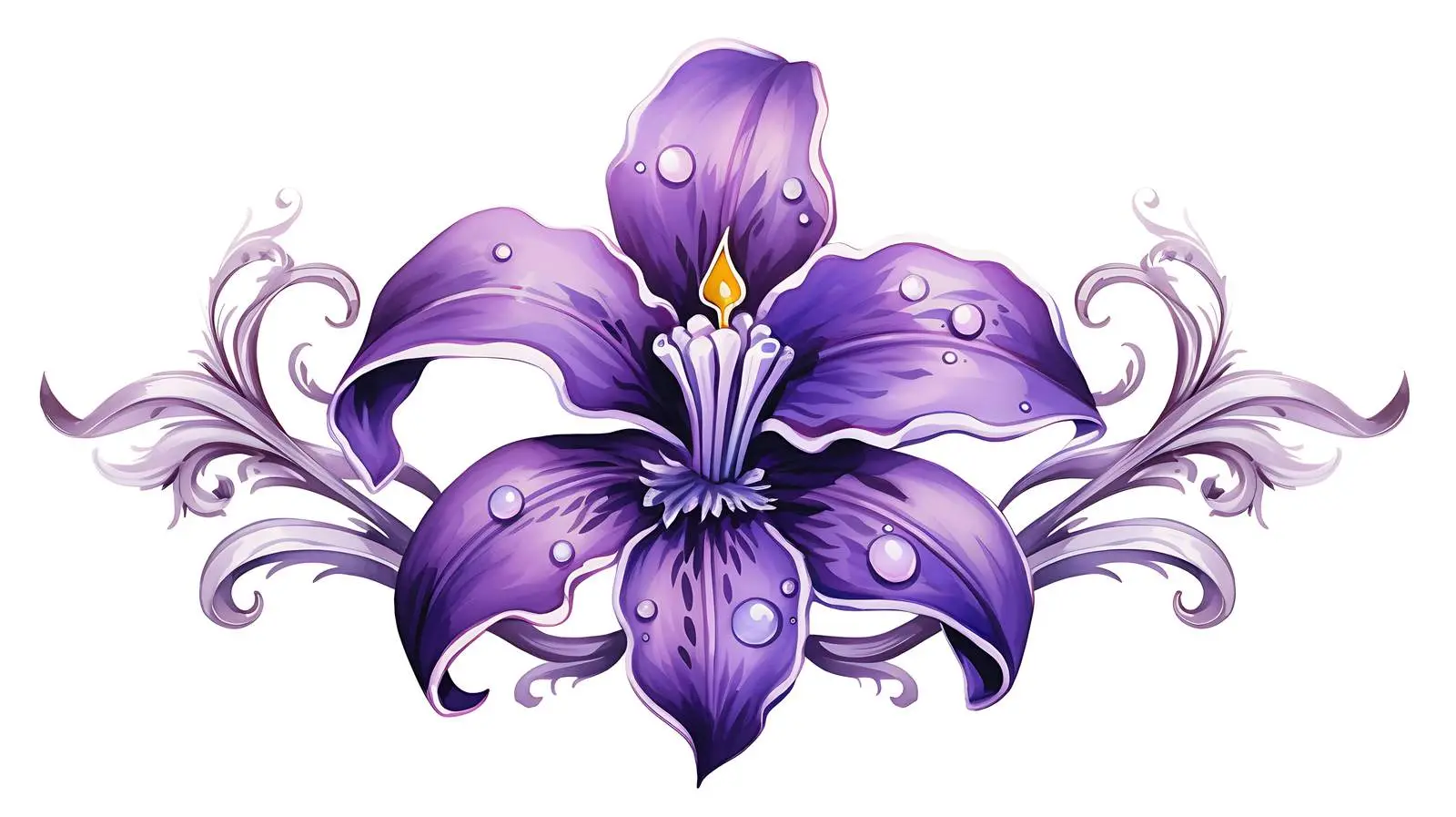 Exquisite Violet Fleur-de-Lis Flower — free download from Dotvec