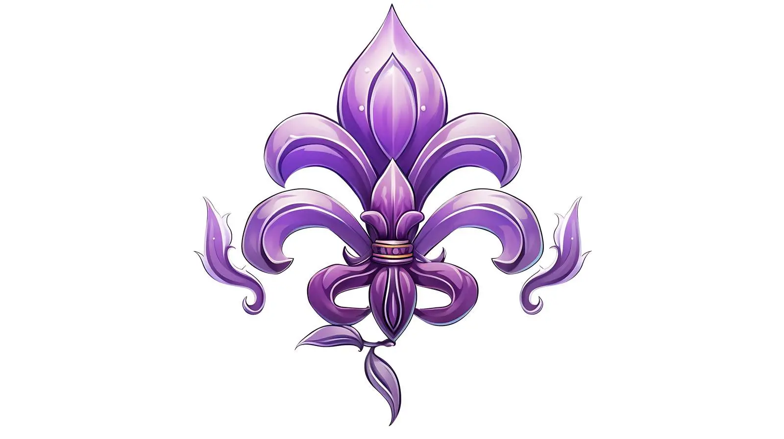 Violet Fleur-de-lis Flower on White Background — free download from Dotvec