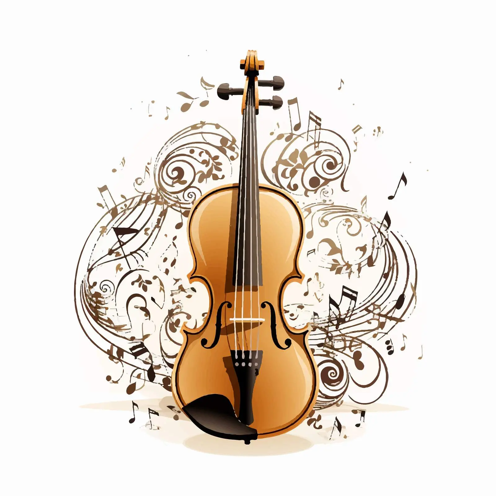 Violin with Music Notes Illustration Vector — free download from Dotvec