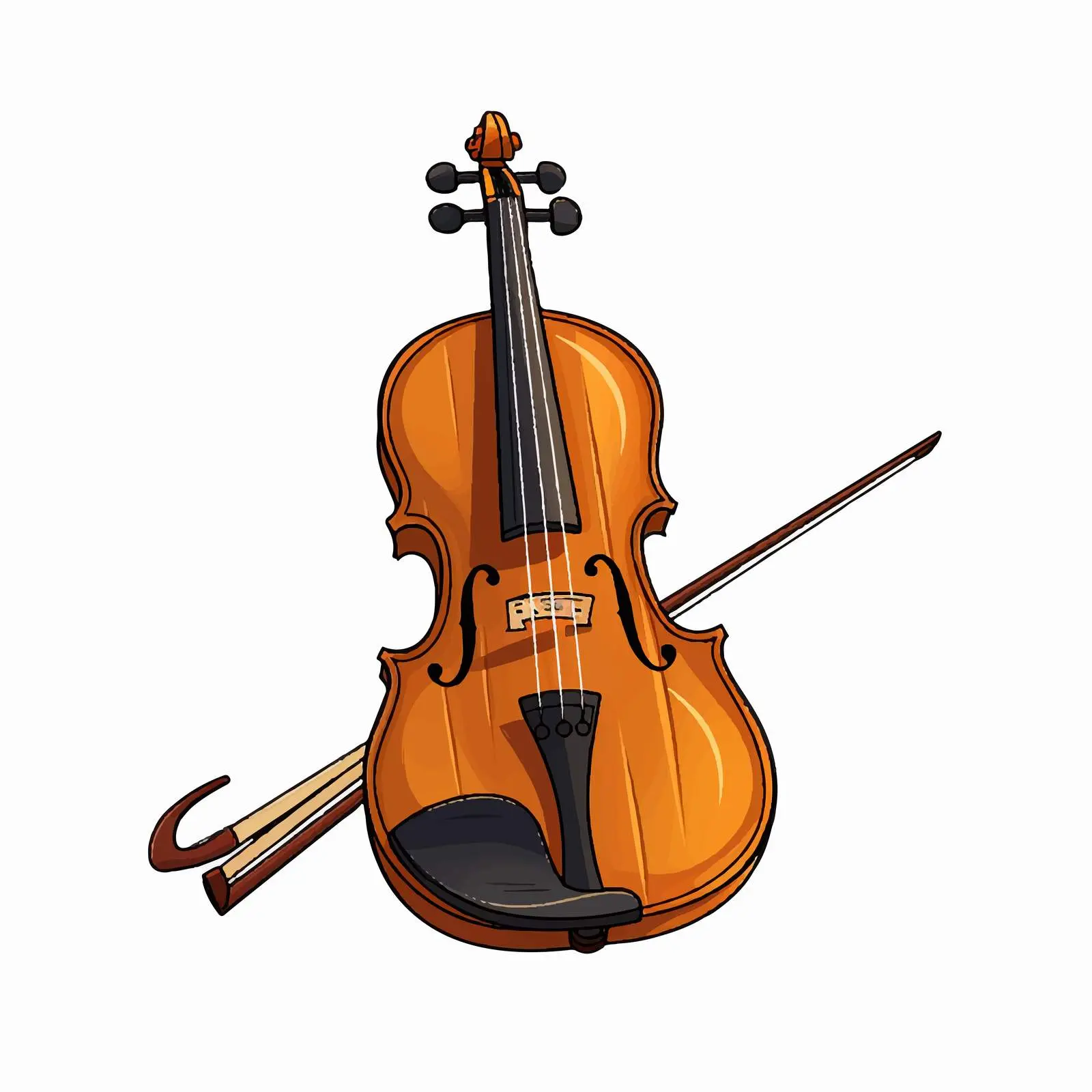 Cartoon Violin Vector Illustration – free instrument vector image from Dotvec
