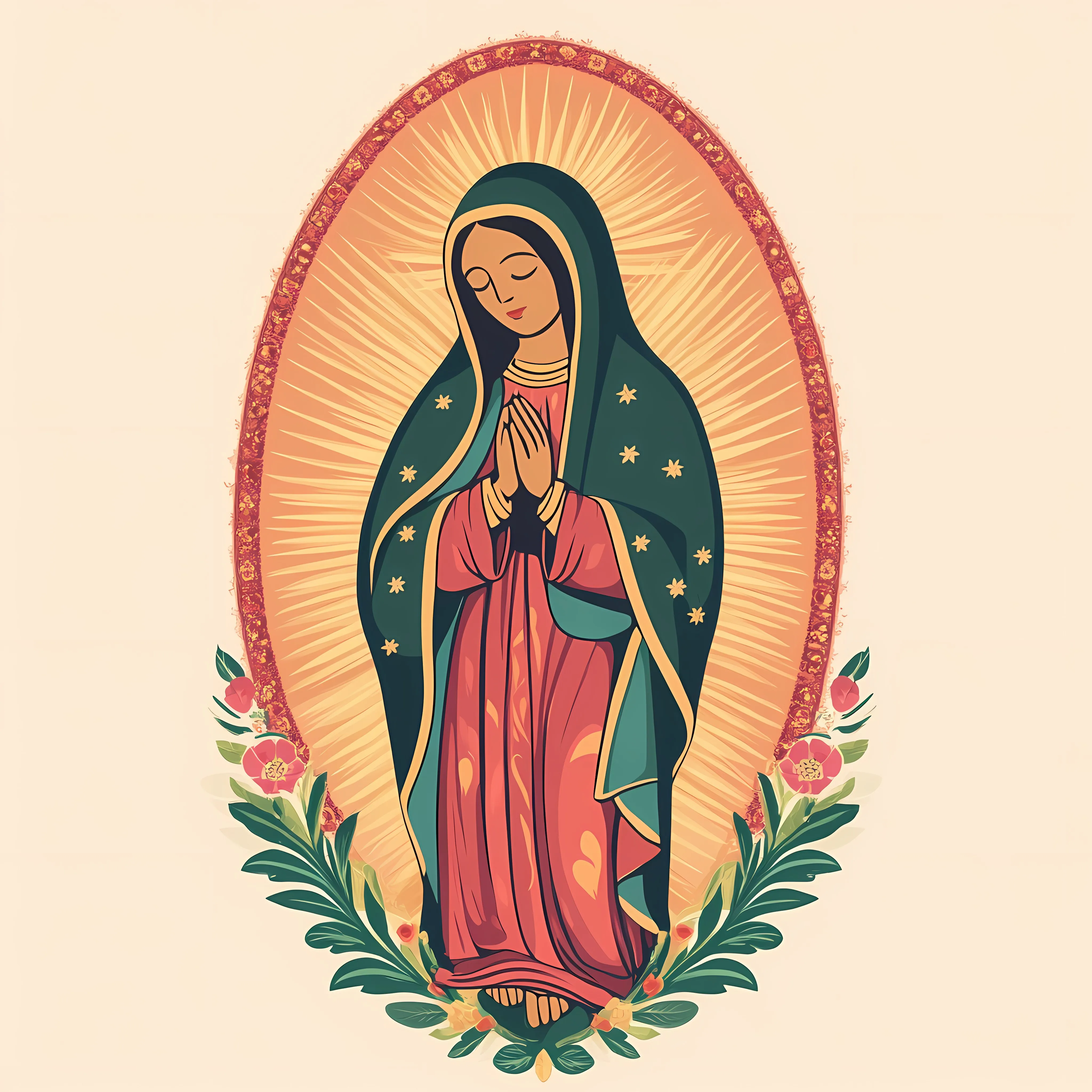 Virgen de Guadalupe Flat Vector Illustration — free download from Dotvec