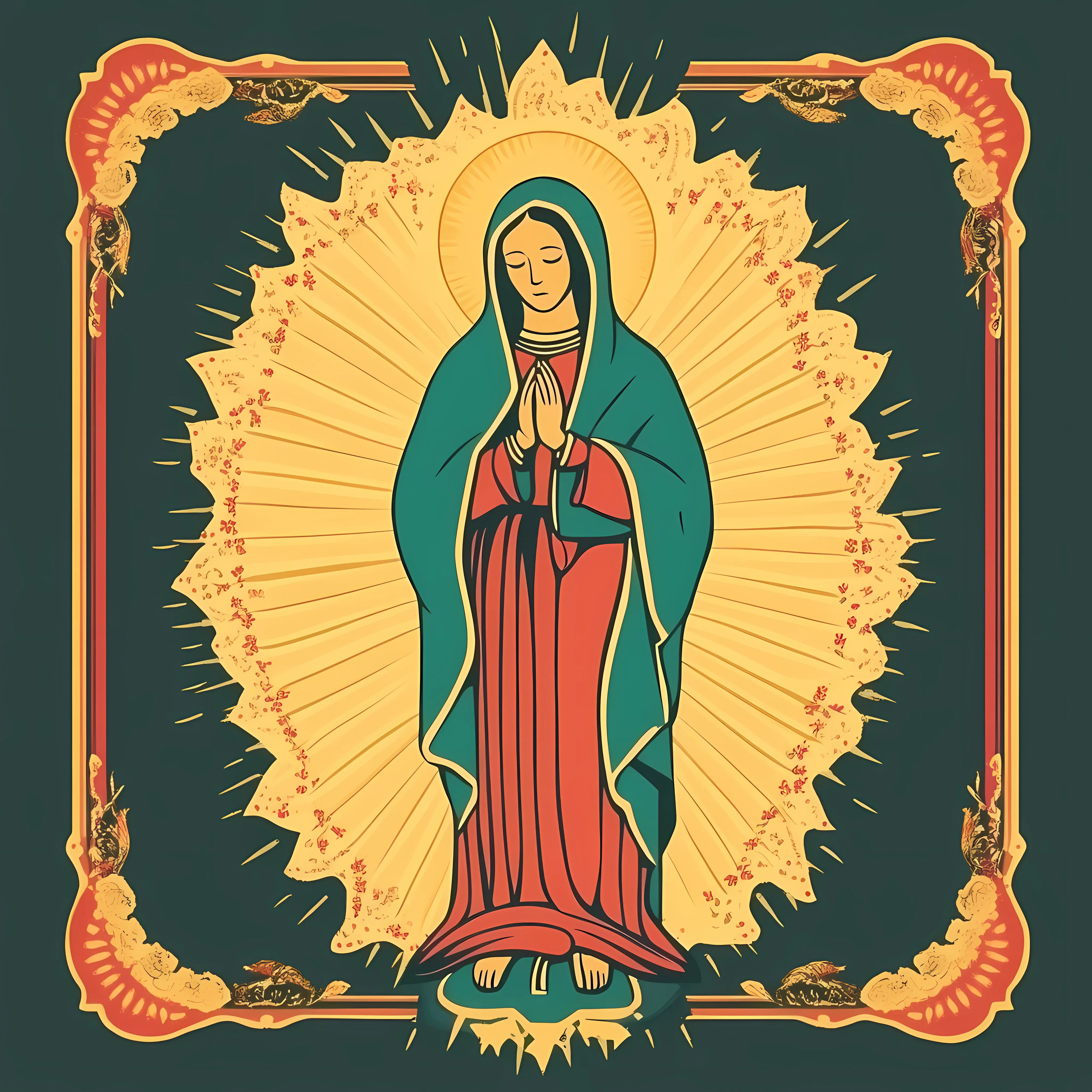 Traditional Virgen de Guadalupe Flat Vector Illustration — free download from Dotvec