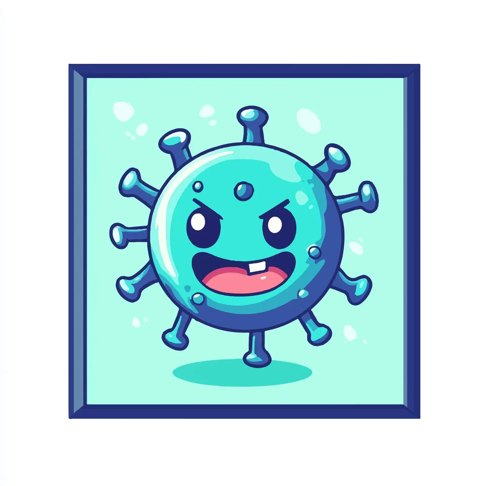 Cartoon Virus Vector Illustration on White Background — free download from Dotvec