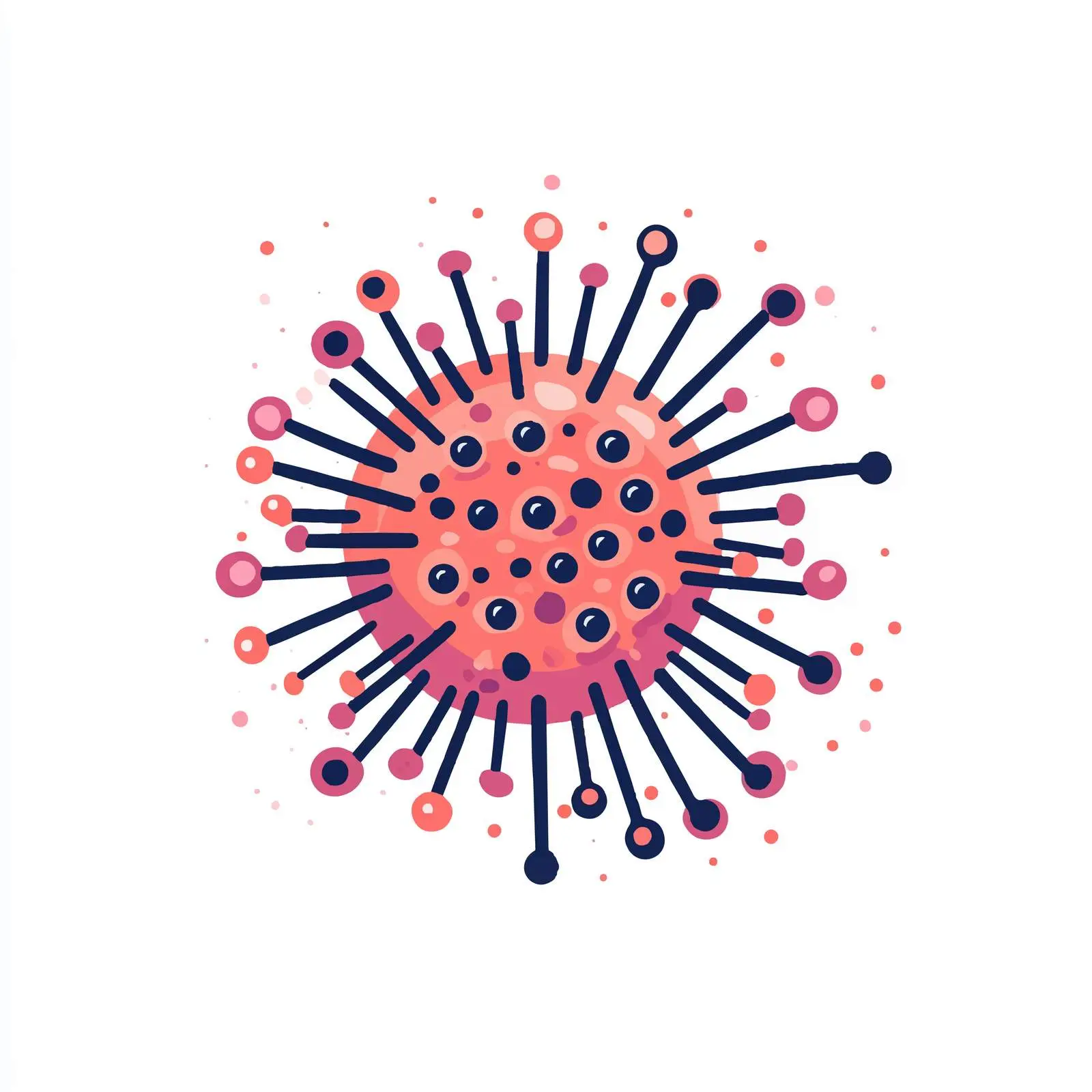 Isolated Cartoon Virus Vector Illustration on White – free health hazard image from Dotvec