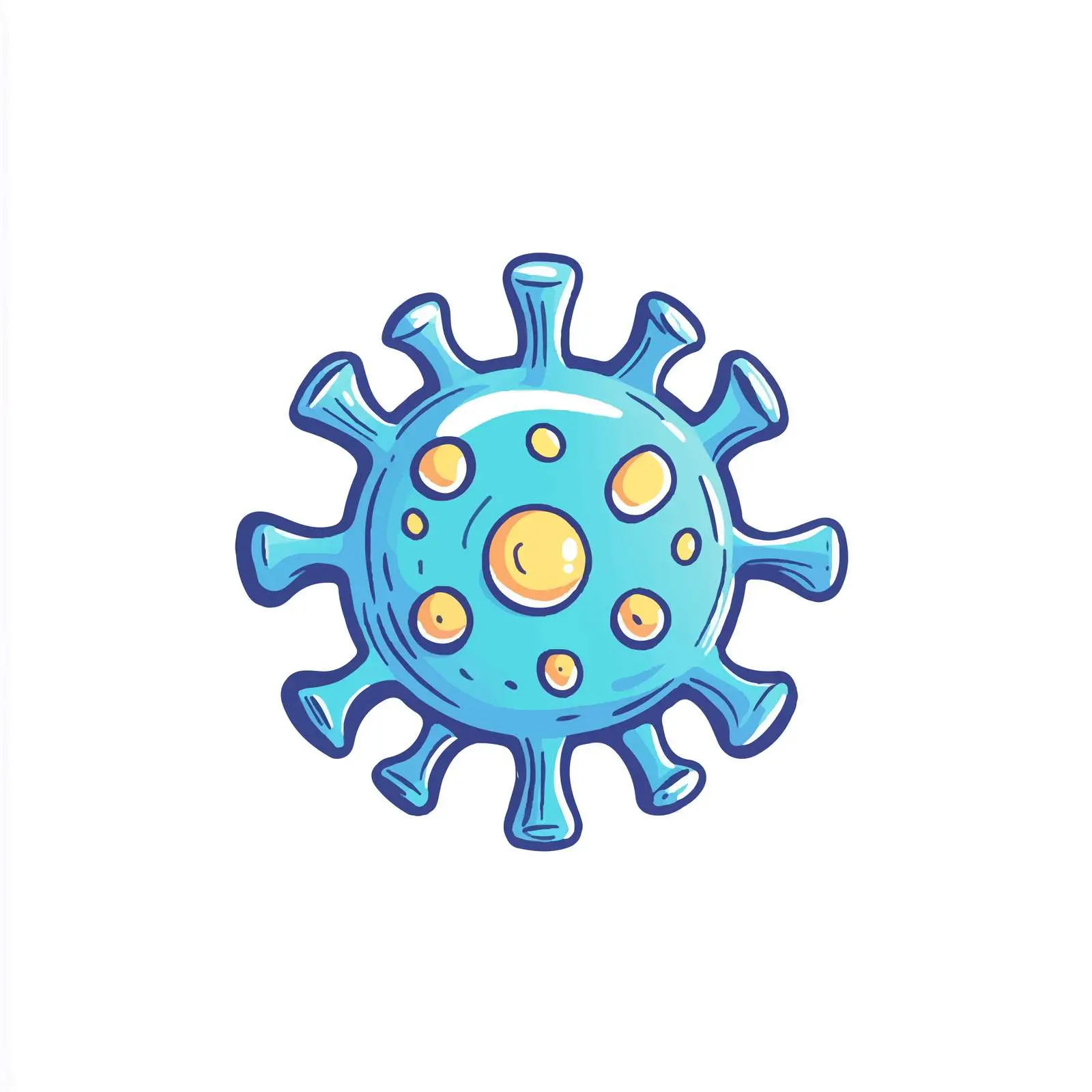 Cartoon Virus Vector Illustration on White Background — free download from Dotvec
