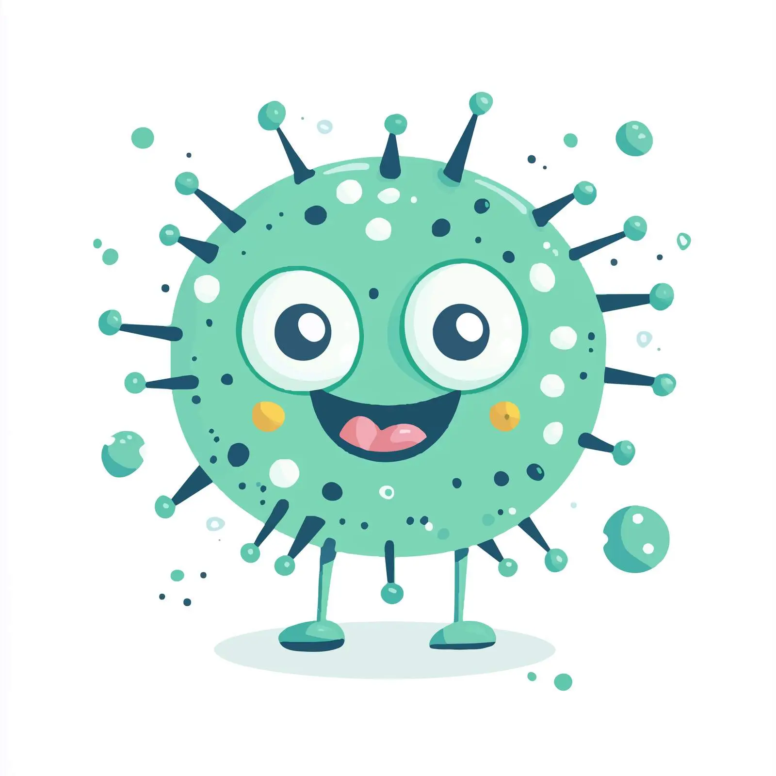 Cartoon Virus Vector Illustration on White Background — free download from Dotvec